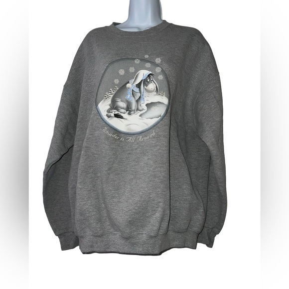Disney Tops - Vintage Disney eeyore snowflake sweatshirt wonder is all around sz XL